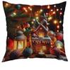 Nova Capa de Almofada com Estampa de Natal da Amazon Alce de Natal Capa de Almofada Decorativa para Sofá de Casa Almofada de Cabeceira