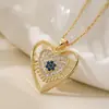 Aogu Moda Transfronteriza Lujo Accesible Chapado en Cobre Oro de 18 Quilates Circonita Colgante Ojo del Diablo Collar para Mujer Nicho Retro