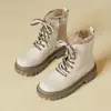Botas de Neve Femininas 2026 Novo Estilo Outono/Inverno Plus Veludo Espessado Botas Martin Botas Curtas de Solado Grosso Antiderrapantes Sapatos de Algodão do Nordeste