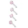 Populares Europeos y Americanos Uñas para la Nariz en Forma de L al Por Mayor Venta Caliente Transfronteriza Varilla Doblada Estrella de Cinco Puntas Zircón Acero Inoxidable Anillo para la Nariz Joyería para Perforación