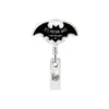 Porta-crachá médico acrílico de Halloween presente carretel de crachá retrátil gatinho preto abóbora fantasma porta-crachá retrátil