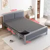 Cama plegable con estructura de hierro para uso doméstico, siesta individual, cama doble portátil con estructura de hierro, cama simple de tablero duro, tipo económico