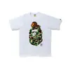 Verão Europeu Americano Mais Vendido Tendência Marca BAPE Cabeça de Macaco Impressão Digital 3D Solta Casual Tendência Camiseta de Manga Curta