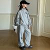 Conjunto de Moda Estiloso para Meninas Outono Novo 2024 Conjunto Esportivo Casual de Calça Longa e Moletom Duas Peças para Meninas
