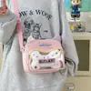Bolsa Cruzada de Hombro de Alto Valor para Estudiantes Femeninas Verano 2026, Bolsa Ita Transparente de Gato Lindo, Bolsa Cuadrada Pequeña