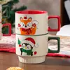 Taza de Cerámica de Santa Claus Transfronteriza Taza de Dibujos Animados Creativa Regalo de Navidad Regalo Taza de Café para el Hogar Recuerdo