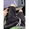 Pantalones Cortos Rayados Negros y Blancos Estampados Retro Transfronterizos para Hombre, Estilo Casual de Verano, Pantalón de Cinco Puntos, Talla Grande, Estilo Americano
