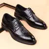 Zapatos de Hombre para Bodas, Padrinos, Zapatos de Traje, Piel de Vacuno de Primera Capa para Hombre, Patrón de Cocodrilo, Transpirables, Formales, de Negocios, Puntiagudos, de Piel para Hombre