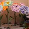 Flores Artificiais Grandes Emissoras de Luz LED para Exibição em Shopping, Flores Decorativas Grandes para Montagem de Cenário de Casamento, Flores Artificiais de Peônia