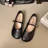 Zapatos planos estilo retro Mary Jane para mujer, nuevo modelo verano 2026, punta redonda con hebilla, mocasines de piel suave