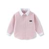 Nueva Camisa de Manga Larga de Primavera Camisa para Niños Costura Camisa Infantil Camisa para Niñas Anti-arrugas Guapa Versátil Cómoda