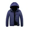 Jaqueta Leve de Algodão com Capuz Estilo 2026 para Homens, Casaco Quente de Inverno, Slim Fit, Roupas de Algodão Coloridas Modernas Casuais, Sucesso Transfronteiriço