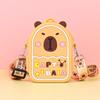 Bolsa Transversal Infantil Fofa de Capivara Bolsa Feminina de Silicone Transversal Cartoon Mini Pequena Porta-Moedas Bolsa de Ombro para Celular