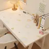 Alfombrilla de escritorio impermeable y a prueba de aceite con textura de cuero sintético sin lavado, alfombrilla de mesa de PVC con dibujos animados para pintura al óleo del hogar, protector de mantel