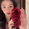 Pinza de plátano con flor roja del mismo estilo de Yi Mengling para mujer, pinza de tiburón de alta gama para pelo semirrecogido, pasador grande, pasador