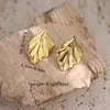 Brincos Irregulares de Aço Inoxidável Prensados a Óleo com Banho de Ouro 18K, de Luxo Leve de Alta Qualidade, Não Desbotam, Acessórios de Brinco da Moda