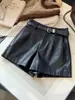 Nuevos Shorts de Cuero PU Adelgazantes de Cintura Alta para Mujeres Menudas Otoño 2026, de Pierna Ancha Línea A Ajuste Holgado Versátiles Pantalones de Abrigo Bootcut