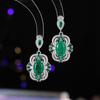 Pendientes de lujo ligeros con forma de huevo de paloma y circonita esmeralda de alta calidad, elegantes y combinables con todo tipo de pendientes de aguja de plata s925 para mujer.