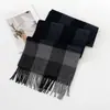 Bufanda de Cuadros Nueva para Otoño e Invierno 100% Lana Chal Cálido Suave Engrosado Bufanda de Moda Versátil para Mujer