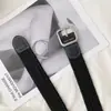 Cinto de Lona Tecida Elástica Stretch para Homens e Mulheres, Estilo Coreano Sem Furo Versátil Estudante Casual Tendência Fivela de Pino