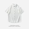 Nueva Moda de Verano para Hombre Ropa Holgada Marca de Moda Estudiante Camiseta de Manga Corta Jacquard Seda de Hielo Top Camisa Lel
