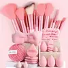 Popular Set de Esponjas y Brochas de Maquillaje, Herramientas Completas de Maquillaje de 33 Piezas, Esponja Limpiadora Facial, Borla para Polvo, Set Combinado de Envío Directo Xiyin