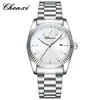 Reloj de pulsera de acero de moda para pareja, calendario, luminoso, impermeable, reloj de cuarzo, fábrica, en stock, venta al por mayor