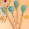 Manoplas para Horno y Mango de Madera Resistente a Altas Temperaturas Juego de 12 Piezas de Utensilios de Cocina de Silicona Sartén Antiadherente Espátula Especial de Silicona Juego de Utensilios de Cocina de Silicona Al por Mayor