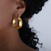 Pendientes de personalidad brillante transfronteriza de comercio exterior europeo y americano, pendientes de acero de titanio y oro de 18 quilates, pendientes de joyería de moda para niñas