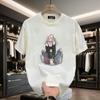Camiseta de manga curta de algodão de verão da marca da moda feminina 2025 novo estilo coreano solto casual emagrecimento top comprimento médio ins