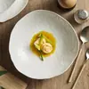 Prato Plano de Cerâmica de Fábrica Prato Branco de Alta Qualidade Tigela de Sopa Doméstica Louça Prato Ocidental para Bife Prato para Pizza