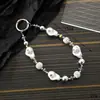 Ins Nuevo Colgante de Llavero con Lentejuelas y Lazo de Perlas para Funda de Teléfono Móvil Accesorios de Correa de Muñeca para Lanyard de Teléfono Móvil
