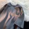 Camiseta de Manga Corta del Fabricante de Origen para Hombre Verano Holgada Dibujos Animados Estampado Americano Marca Trendy Estudiante Top de Media Manga Camiseta
