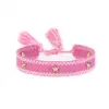Pulsera de metal tachonada con estrellas, pulsera personalizada de estilo europeo y americano, pulsera de borlas tejida a mano, accesorio moderno y sencillo