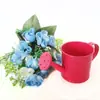 Estilo pastoral ferro couro colorido Mini pequeno regador balde de flores vaso de flores decoração de mesa de casa vaso de flor pequena vaso