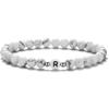 Pulsera de cuentas de turquesa blanca de 6 mm de venta caliente europea y americana, pulsera de letras para pareja para hombre, joyería de estación independiente transfronteriza