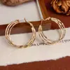 Pendientes Metálicos Retro Europeos y Americanos Exagerados de Múltiples Capas para Mujer, Elegantes, de Lujo Ligero, Versátiles y Atmosféricos, Joyería, Fabricante de Origen