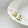 Nafoge Joyería de Plata al por Mayor Moda Temperamento Damas Pendientes de Plata de Ley 925 Incrustados con Pendientes de Perla Natural de Agua Dulce