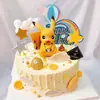 Decoración de pastel amarillo de cumpleaños de Pikachu bikachu elfo de dibujos animados bola juguete para niños enchufe para hornear