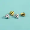 Estilo Xiaohongshu Contas Espaçadoras em Formato de Pêssego Prata Esterlina S925 Contas Espaçadoras de Coração de Pêssego Pulseira de Cristal Contas Soltas de Coração Pequeno Acessórios DIY