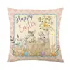Venta Caliente de Pascua Funda de Almohada de Conejo Nórdico Oficina Sofá Funda de Cojín de Lino Transfronterizo Decoración del Hogar Modelo Nuevo