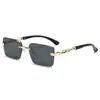 Nuevas gafas de sol con estampado de leopardo, gafas de sol sin montura de estilo callejero moderno europeas y americanas para mujer, gafas de sol versátiles de montura cuadrada para comercio electrónico transfronterizo