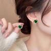 Aretes de Circonita Rosa Dulce y Fresca 2023 Nuevo Estilo Popular Moda de Alta Gama Aretes de Tuerca con Forma de Corazón Enroscados para el Cartílago
