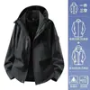 Chaqueta de Montañismo Unisex 3 en 1 Estilo Luo Tuo para Otoño e Invierno, Cortavientos, Impermeable, Desmontable de Dos Piezas, para Personas Menudas