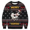 Top Navideño Nuevo Transfronterizo Estampado Digital Europeo y Americano Cuello Redondo Sudadera Otoño e Invierno Manga Larga Holgado Jersey Ropa para Parejas