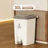 Papelera grande para el hogar, tamaño grande, con tapa, tipo pedal, comercial, operada con el pie, para clasificar basura en la cocina, hotel, oficina