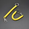 Cordón de resorte de plástico en colores de caramelo, accesorio colgante de resorte, tarjetero con llavero, cordón retráctil anti-pérdida, cordón con llavero