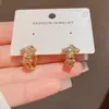 Pendientes de Aro Minimalistas con Diseño Retro Francés, Completamente Incrustados con Diamantes, Cruz, Personalidad Única, Estilo Minimalista Versátil para Mujer