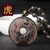 Collar con Colgante de Hebilla de la Paz de Obsidiana Hielo Signo del Zodíaco para Hombre Collar para Mujer Año del Zodíaco Tigre Colgante Patronus