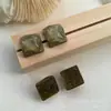 Pintura a óleo quadrado onda de água resina côncava patch acessórios diy brincos adorno de cabeça botão atacado